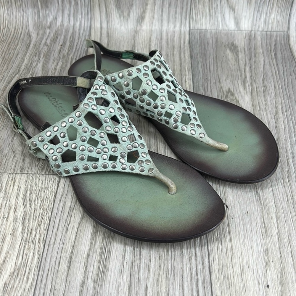 Matisse Mint and Brown Sandals